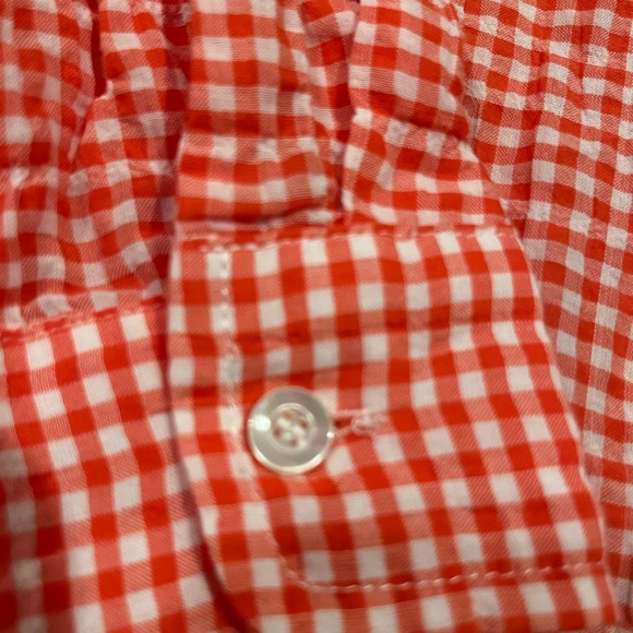💥🦋BEAUTIFUL J.MCLAUGHLIN SIZE Large  LONG SLEEVE SHIRT seersucker red gingham - Picture 3 of 6